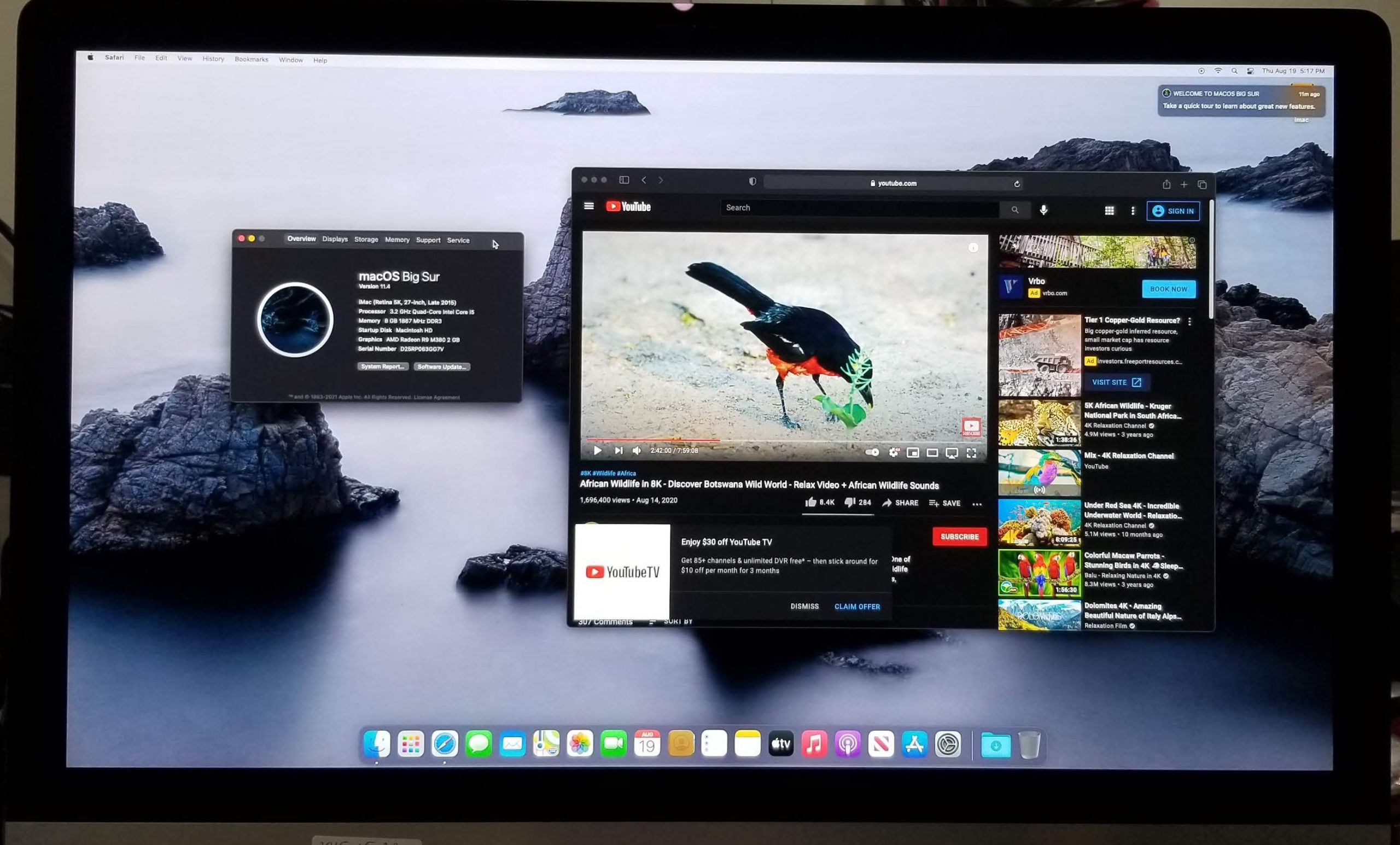 Original iMac A1419 Retina 5K 27" LM270QQ1(SD)(B1) LCD Screen No Chips/Cracks
