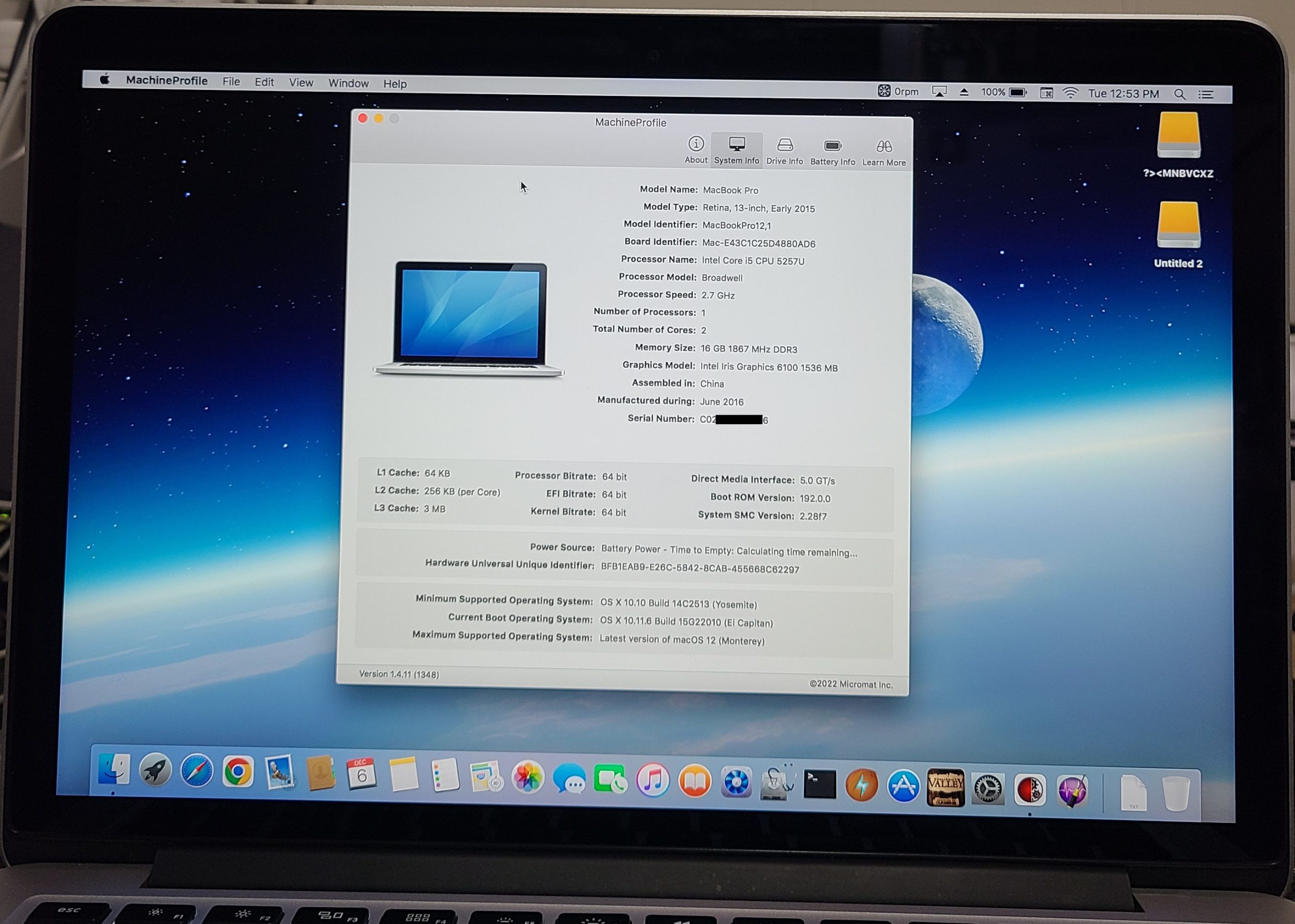 MacBook Pro A1502 2015 Retina 13 LCD Display Screen Assembly 661-02360 Grd B. - Image 2
