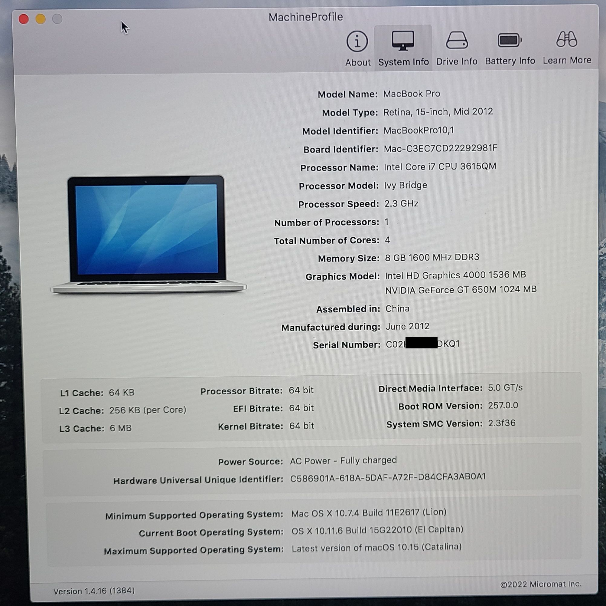 MacBook Pro 15 A1398 Mid 2012 i7 2.3 GHz 8GB Logic Board 820-3332-A Dual GPU - Image 5
