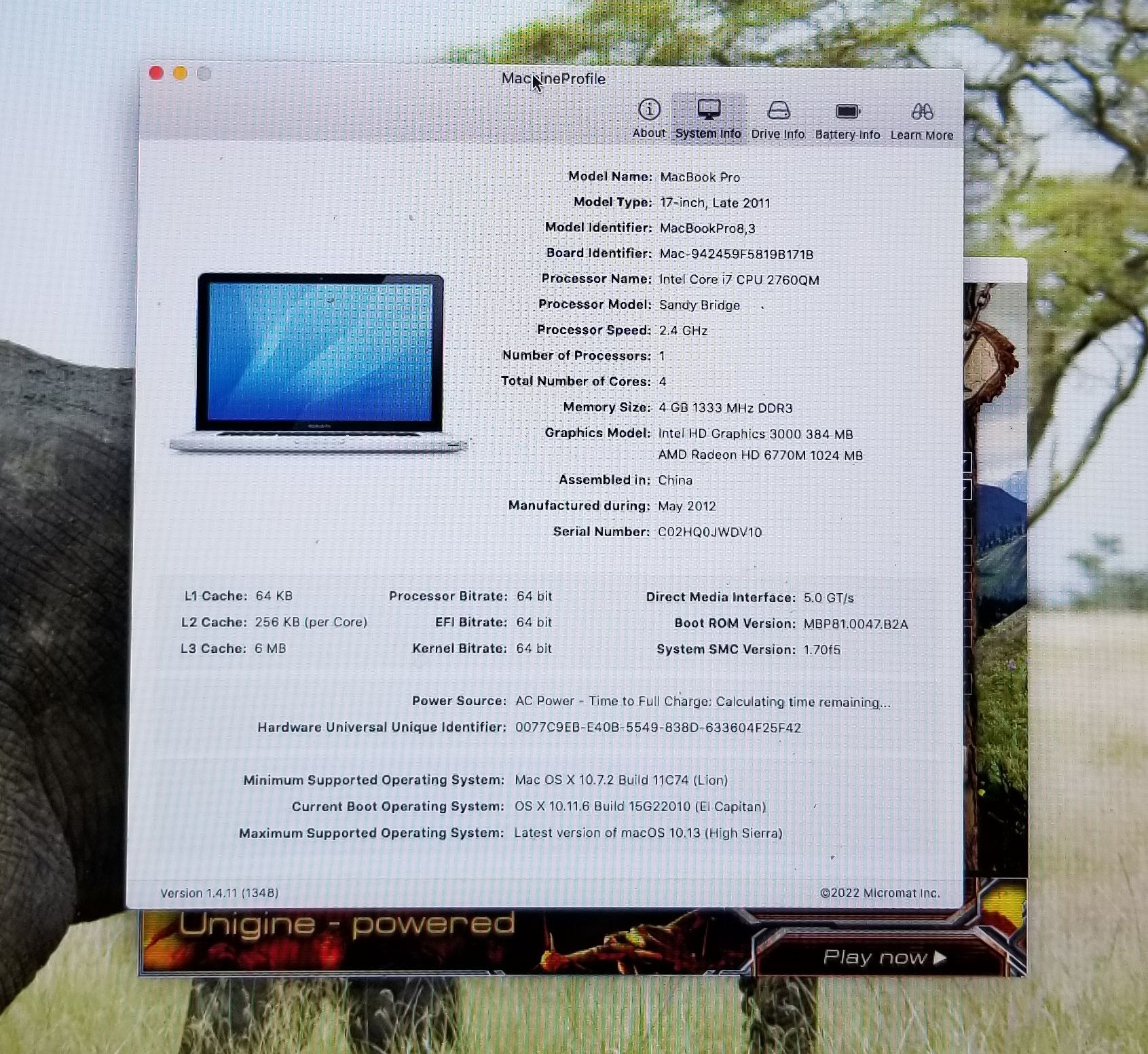 MacBook Pro 17" A1297 2011 i7 2.4GHz GPU 6770M 1GB Logic Board 820-2914-B - Image 5