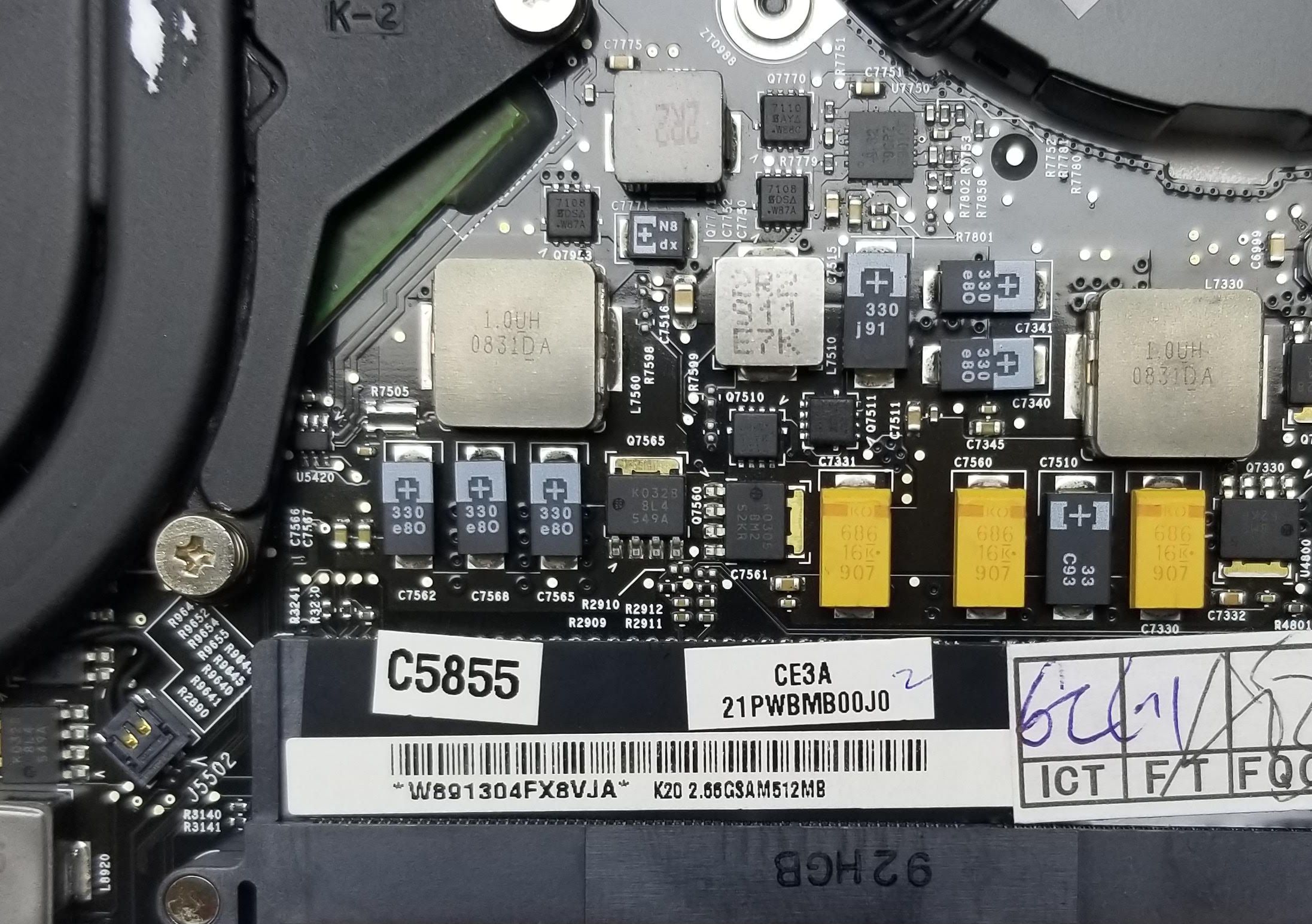 MacBook Pro 17 A1297 2009 Logic Board 820-2390-A C2D 2.66GHz GPU 512MB TESTED - Image 5
