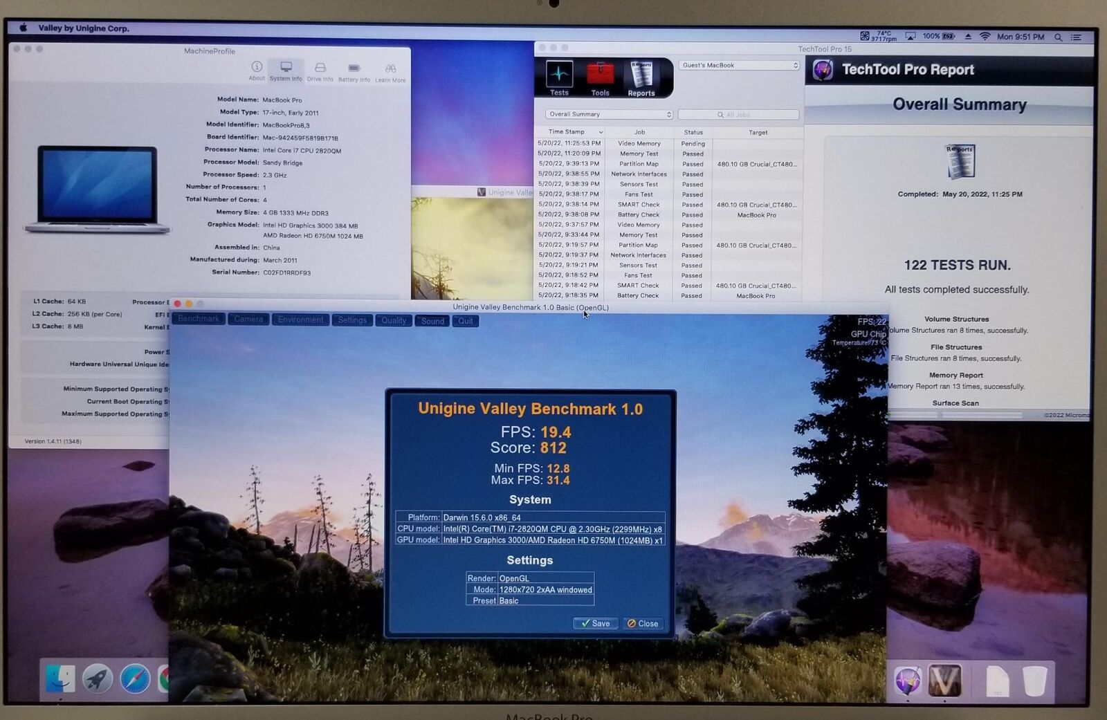 MacBook Pro 17" A1297 2011 i7 2.3GHz GPU 6750M 1GB Logic Board 820-2914-A - Image 6