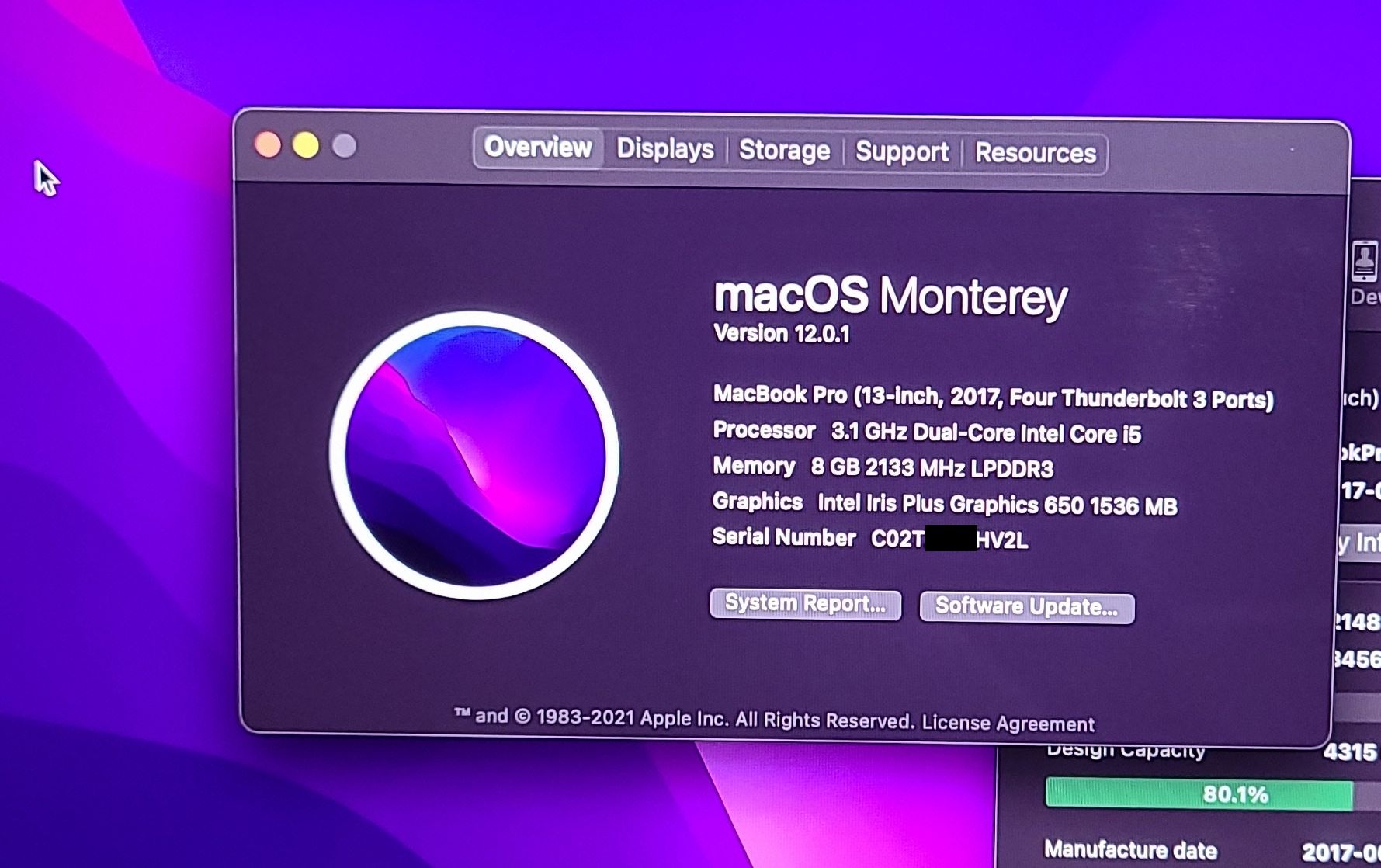 MacBook Pro 13" A1706 2017 i5 3.1GHz 8GB 256GB 820-00923-A Logic Board + ID - Image 6