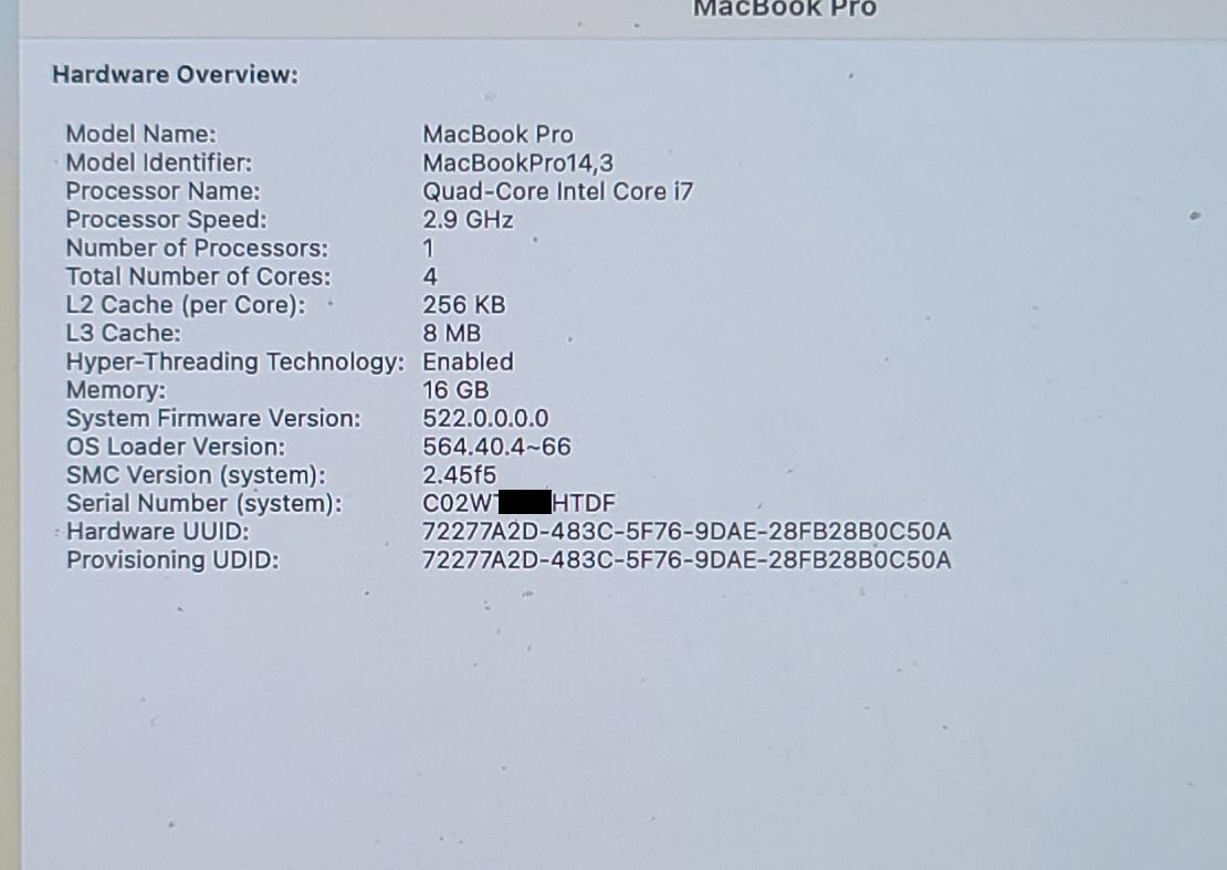 MacBook Pro 15" A1707 2017 i7 2.9Ghz 16GB 1TB Logic Board 820-00928-A + TouchID - Image 10