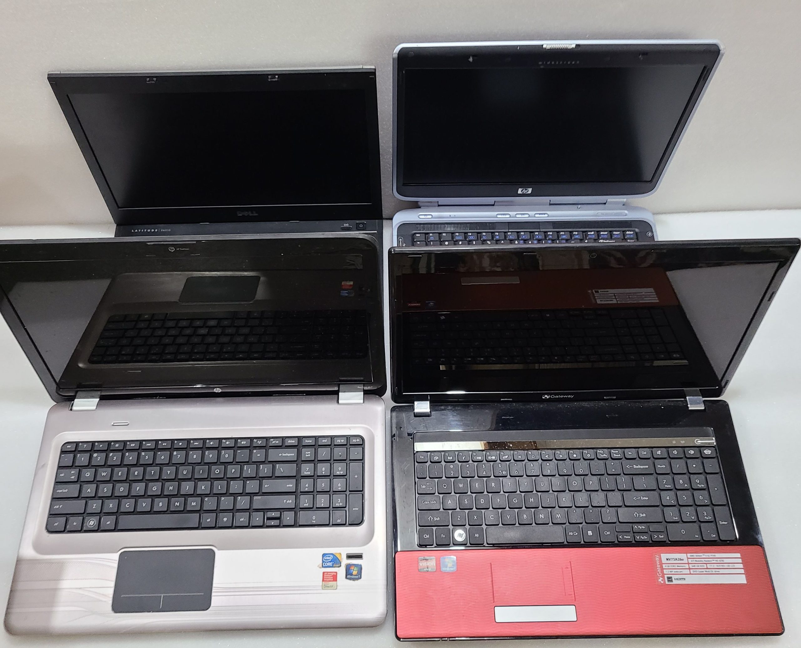 Lot of 4 Laptops - HP, Gateway, Dell - FOR PARTS - Image 2