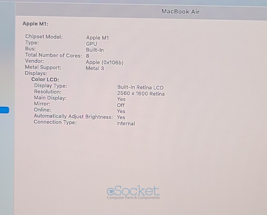 MacBook Air M1 13" A2337 2020 3.2GHz 8CPU/8GPU 16GB 512GB Logic Board + Touch ID - Image 5