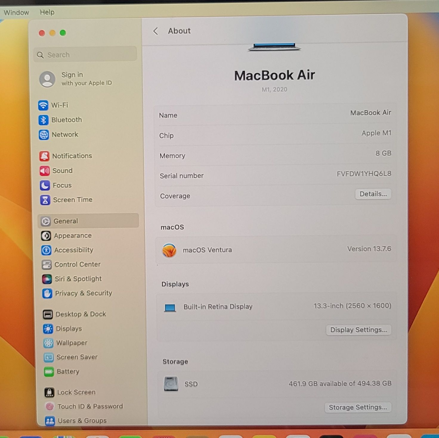 MacBook Air M1 13" A2337 2020 3.2GHz 8CPU/8GPU 8GB 512GB Logic Board TouchID - Image 5